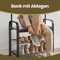 Miniatyrbild 4 av 6: Klädhängare med skobänk, 33,7x72x183 cm, Vintage Brun-Svart