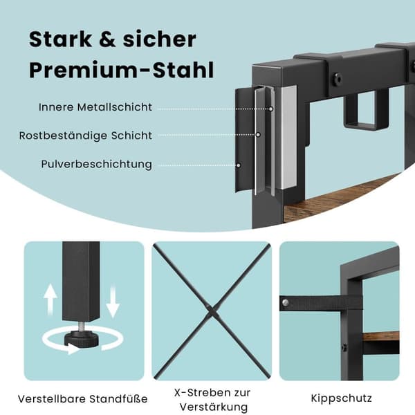 Tøjstativ med skobænk, 40x120x190 cm, Vintage Black