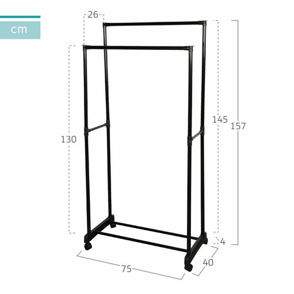 Kapphängare Max Home Stål Plast 75 x 157 x 40 cm (4 antal)