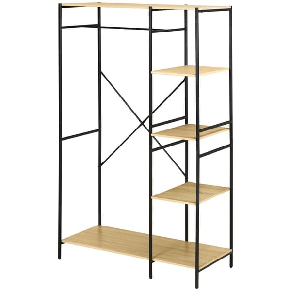 Rootz Tøjstativ - Beklædningsarrangør - Metalgarderobe - Industriel stil - 100L x 46b x 170,5h cm