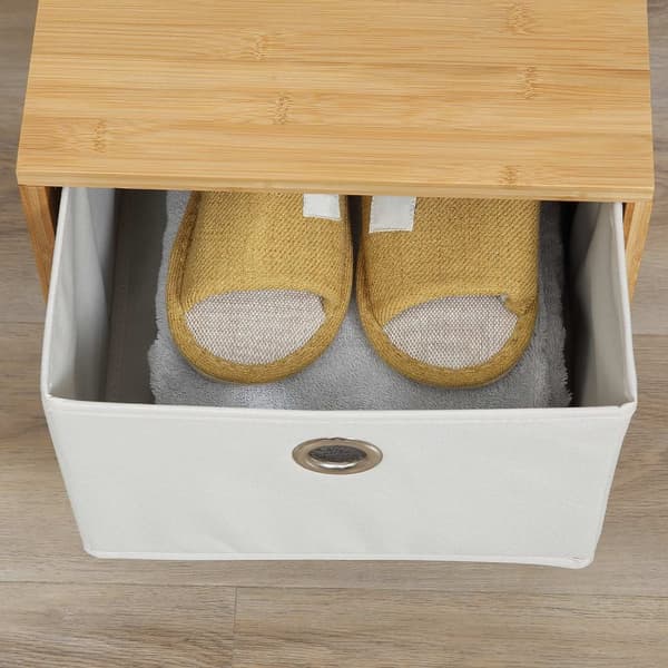 Rootz Scandinavian Storage møbler med skuffe - tøjstativ - bænk - solid bambus - polyester - 35b x 35t x 177H cm