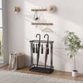 Miniatyrbillede 7 af 10: Rootz paraply stand - paraplyholder - Rainwater Collector - 24 Hooks & 21 åbninger - Holdbart ståldesign - 50x24x68 cm