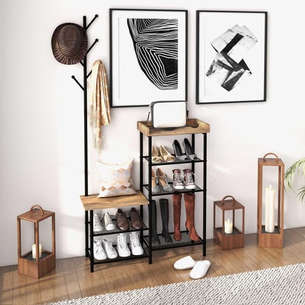 Rootz Garderobe Stand - Indgangsmøbler - Industriel design - Alsidig og stabil - 92,5 x 28,2 x 182 cm