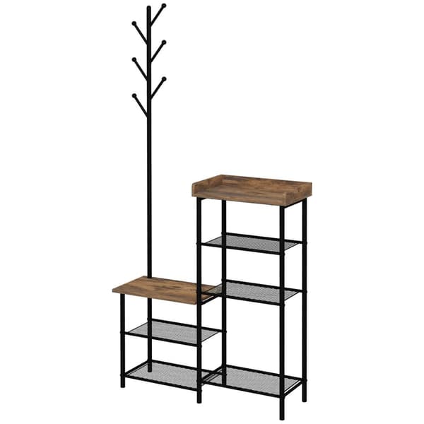 Rootz Garderobe Stand - Indgangsmøbler - Industriel design - Alsidig og stabil - 92,5 x 28,2 x 182 cm