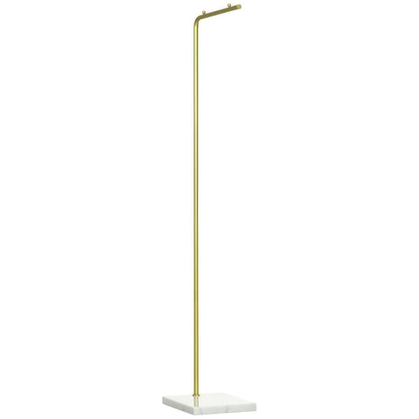 Rootz Garderobe Stand Clothes Rack - Klädarrangör - Metal Frame Coat Rack - Marmor Basstabilitet - 35 cm x 25 cm x 152 cm Guld & vit