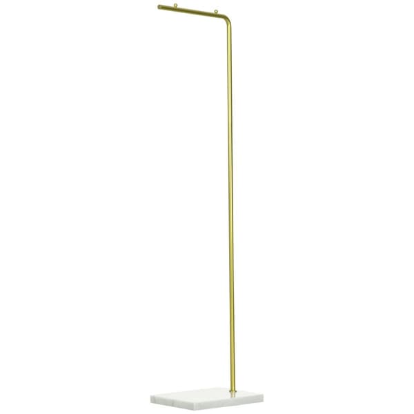 Rootz Garderobe Stand Clothes Rack - Klädarrangör - Metal Frame Coat Rack - Marmor Basstabilitet - 35 cm x 25 cm x 152 cm Guld & vit