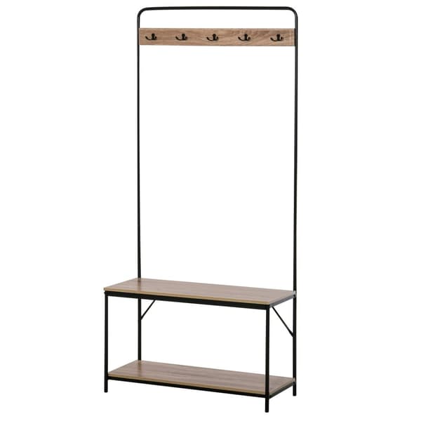Rootz Garderobe med skoopbevaring - Industriel stilskab - Brun hylde - Alsidig opbevaring - 80b x 30t x 170H cm