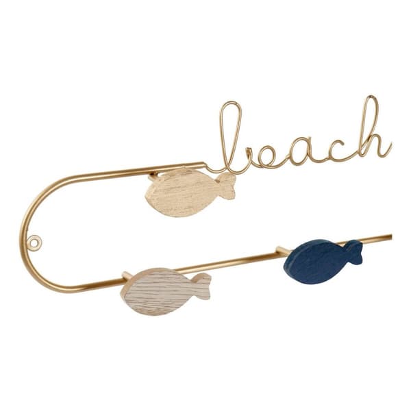 Knagerække til væggen DKD Home Decor Beach Metal Træ MDF (2 pcs)