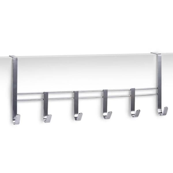 Klädhängare - Zeller - 6 krokar - Kromad metall - 51 x 20,5 x H 10 cm - Modern design