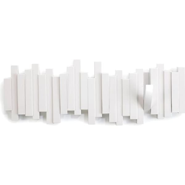 Vägghängd designklädhängare Sticks White 49,2 x 18,1 x 2,9 cm