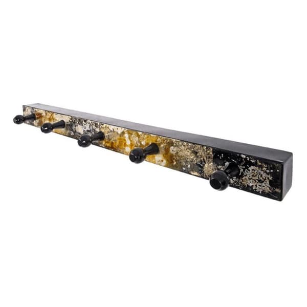 Väggkrok - Paris Pris - 5 krokar - 75cm - Svart &amp; Guld - Modern design Metall