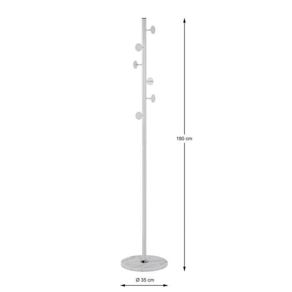 Klädhängare i marmor och vit metall - H180 cm - 35 cm X 35 cm X 180 cm - Calicosy