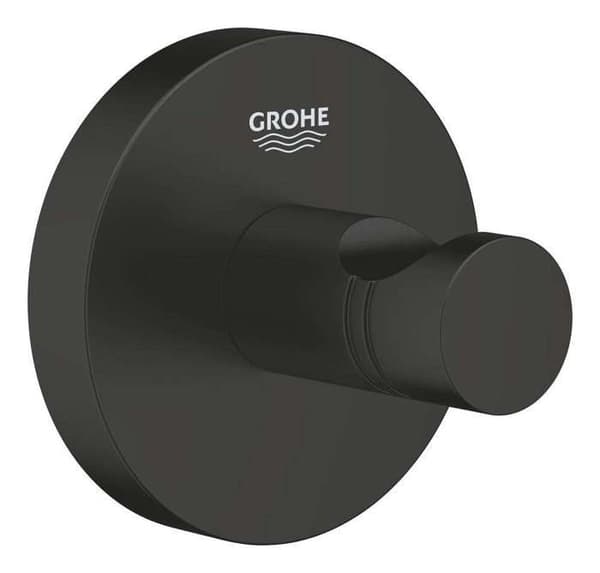 Kappa för morgonrock - GROHE - 1024602430 - Matt svart - Metall - Gömda fästen