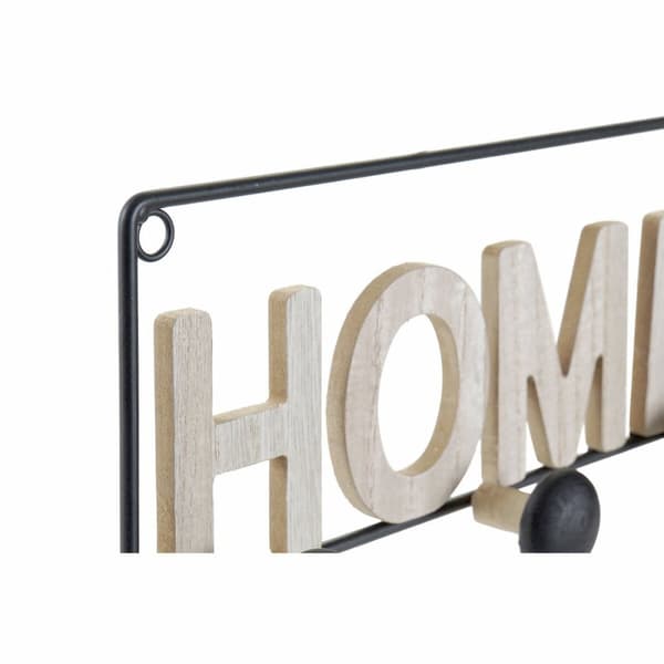 Väggmonterad rockhängare DKD Home Decor Järn Trä MDF Loft (45 x 5 x 14 cm)