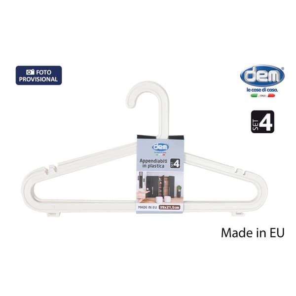 Bøjler Dem Meng Plastik 4 Dele (12 enheder)