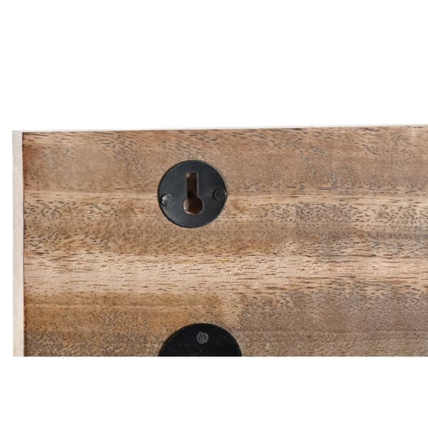 Väggmonterad rockhängare DKD Home Decor Multicolour Järn Mangoträ Tropiskt Löv av en växt Lackad 38 x 5 x 18 cm (2 antal)