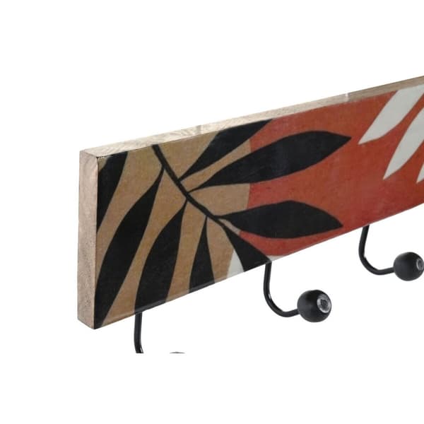 Väggmonterad rockhängare DKD Home Decor Multicolour Järn Mangoträ Tropiskt Löv av en växt Lackad 38 x 5 x 18 cm (2 antal)