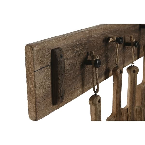 Wall mounted coat hanger Home ESPRIT Luonnollinen Paolownia wood 89 x 6 x 62 cm