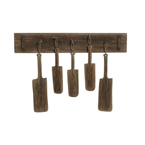 Wall mounted coat hanger Home ESPRIT Luonnollinen Paolownia wood 89 x 6 x 62 cm