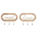 Pikkukuva 1 / 3: Wall mounted coat hanger Home ESPRIT Kullattu Luonnollinen Metalli Rottinki 40 x 6,4 x 28,6 cm (2 osaa)
