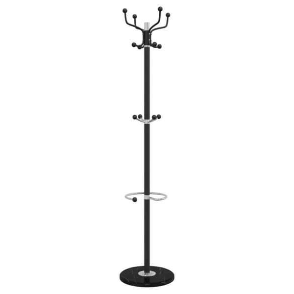 Klädställning med paraplyställ svart 180 cm pulverlackerat järn