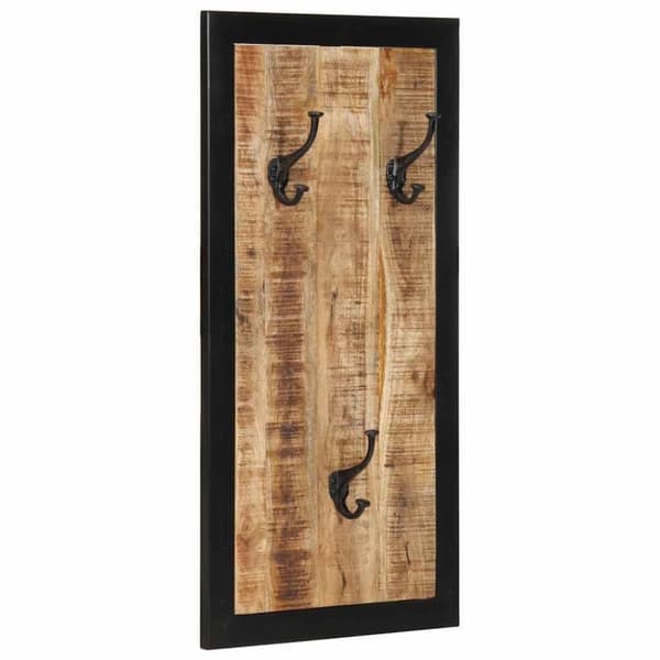 Klädhängare 40x2x80 cm massivt grovt mangoträ
