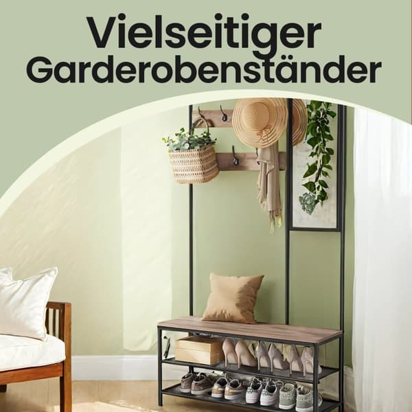 Tøjstativ - Industriel stil - med kroge - spejl