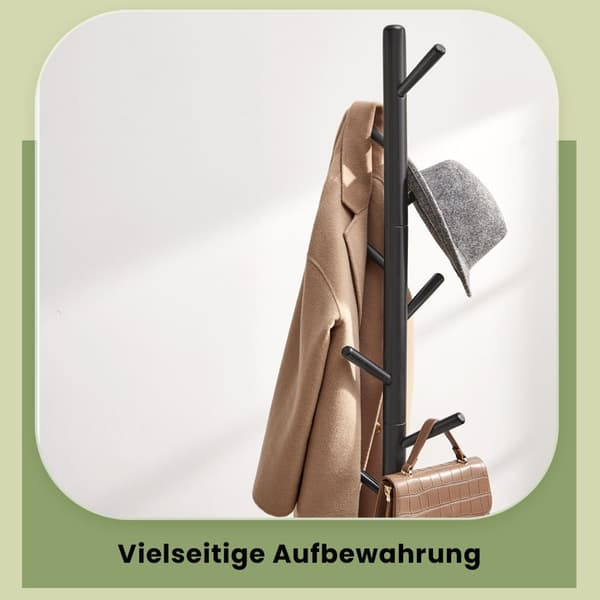 Frakke rack - massivt træ - 8 kroge