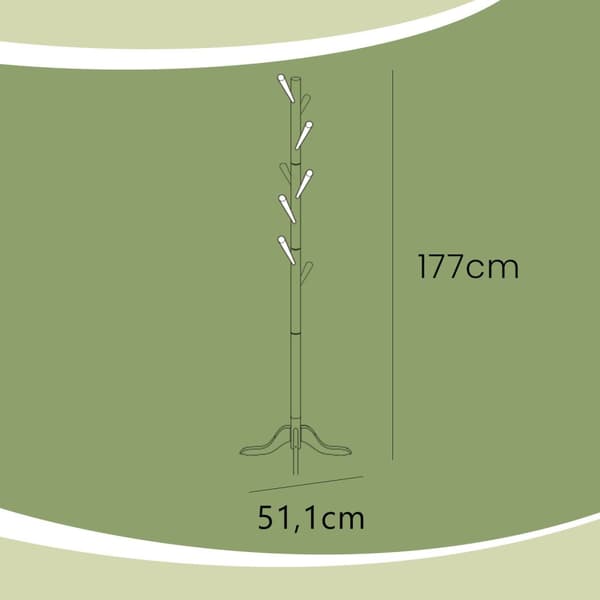 Frakke rack - massivt træ - 8 kroge