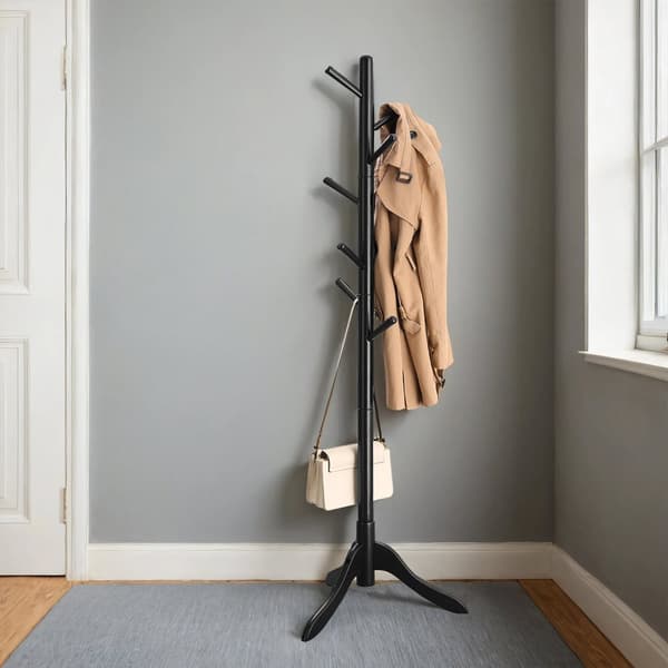 Frakke rack - massivt træ - 8 kroge