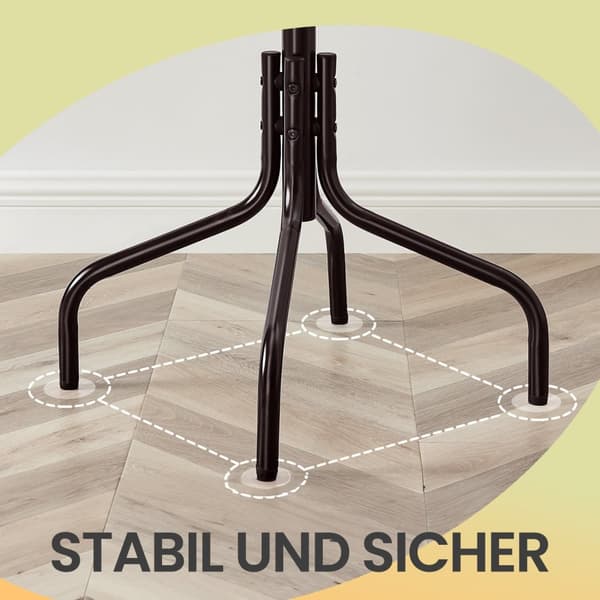 Coat Rack - Metal Clothing Hanger - 12 Hooks - Garderob