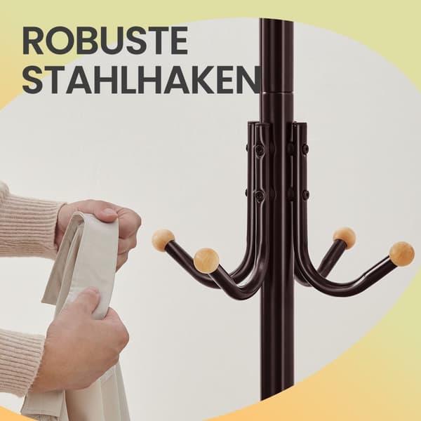 Coat Rack - Metal Clothing Hanger - 12 Hooks - Garderob