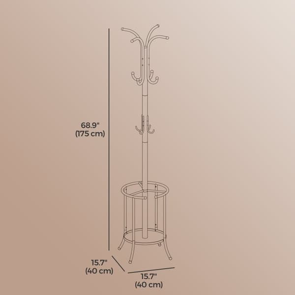 Pälsställ - fristående - med paraplybox - 12 krokar