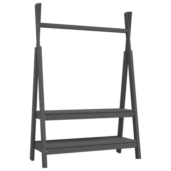 Klädställning grå 100x45,5x150 cm massiv furu