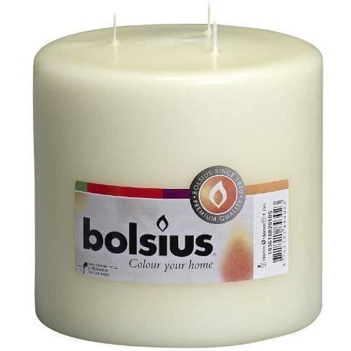 Bolsius multi-wick ljus, paraffinvax, elfenben, 15x 15x 15cm - 103618820105