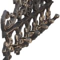 Miniatyrbild 6 av 6: Relaxdays Klädhängare i gjutjärn, med 5 krokar, patina av antik stil, för cés, H x L x P 17 x 35 x 3,5 cm, bronze