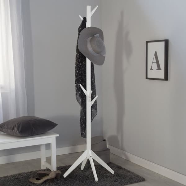 Frakkestativ, 179x40x40 cm, Hvid