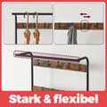 Miniatyrbild 3 av 5: Rootz garderobsstativ - garderobstativ - skobänk - hållbar järnram - 72 cm x 183 cm x 33,7 cm