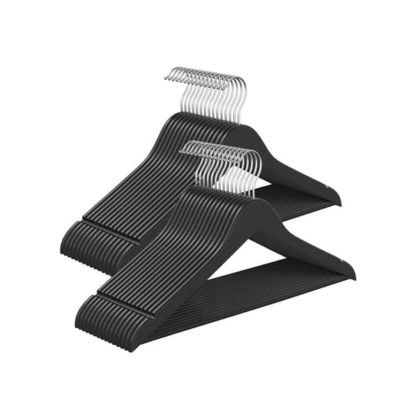 Rootz 30 bit svart hängande set - träkläder hängare - roterbar krok - hållbar björk trä - 43 cm x 21 cm x 0,8 cm