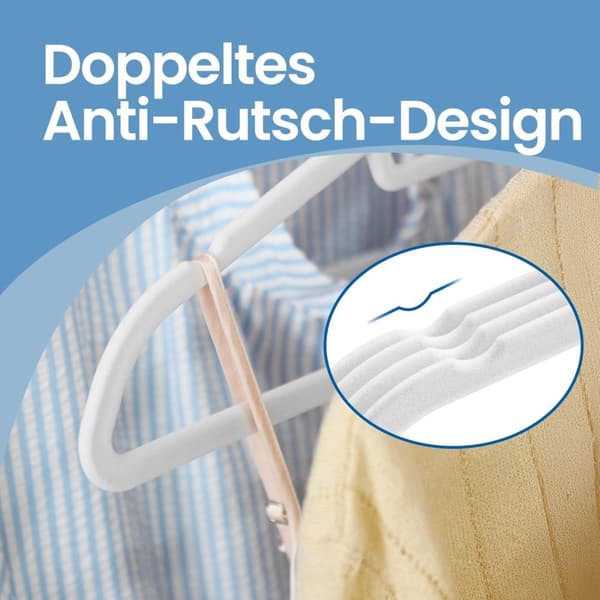 Rootz 50 Piece Velvet Hanger Set - Wing Hangers - Klädarrangörer - Maximera garderoben - 45 cm x 0,6 cm x 23,5 cm