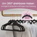 Miniatyrbild 3 av 5: Rootz 30 bit sammet klädhängare set - garderobhängare - rymdbesparande hängare - dubblar garderobsutrymme - 45 cm x 0,6 cm x 23,5 cm