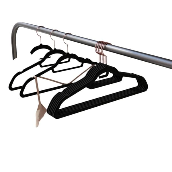 Rootz 30 bit sammet klädhängare set - garderobhängare - rymdbesparande hängare - dubblar garderobsutrymme - 45 cm x 0,6 cm x 23,5 cm