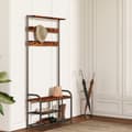 Miniatyrbillede 3 af 6: ROOTZ CLOKAKOOM STAND - Tøjstativ - Coat Hook Stand - Vintage Brown Black Finish - Space -Saver Design - 85 cm x 30 cm x 180,5 cm