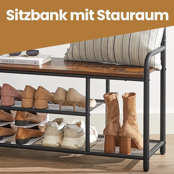 ROOTZ CLOKAKOOM STAND - Tøjstativ - Coat Hook Stand - Vintage Brown Black Finish - Space -Saver Design - 85 cm x 30 cm x 180,5 cm