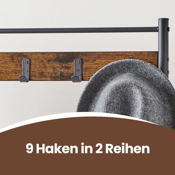 Rootz garderob Stand - Klädstativ - Pälsstativ - Space -Saving Design - 70 x 175 x 32 cm