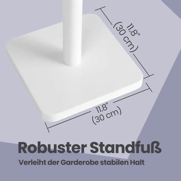 Rootz garderob Stand - Klädstativ - Solid Wood - Modern Design - 30x30x175cm - Organisera och uppdatera ditt utrymme