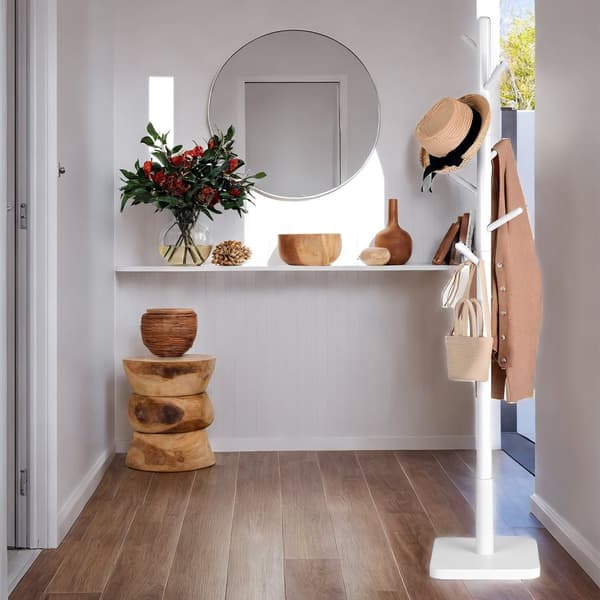 Rootz garderob Stand - Klädstativ - Solid Wood - Modern Design - 30x30x175cm - Organisera och uppdatera ditt utrymme