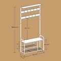 Miniatyrbillede 5 af 5: ROOTZ CLOKAKOOM STAND - Tøjstativ - 9 Hooks - Rumbesparende design - 30 cm x 85 cm x 180,5 cm - eg farve hvid