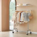 Miniatyrbillede 2 af 5: Rootz tøjstativ på ruller - Cloakroom Stand - Pull -out tøjskinne - Krombelagt holdbarhed - 110-150 x 160 x 45 cm