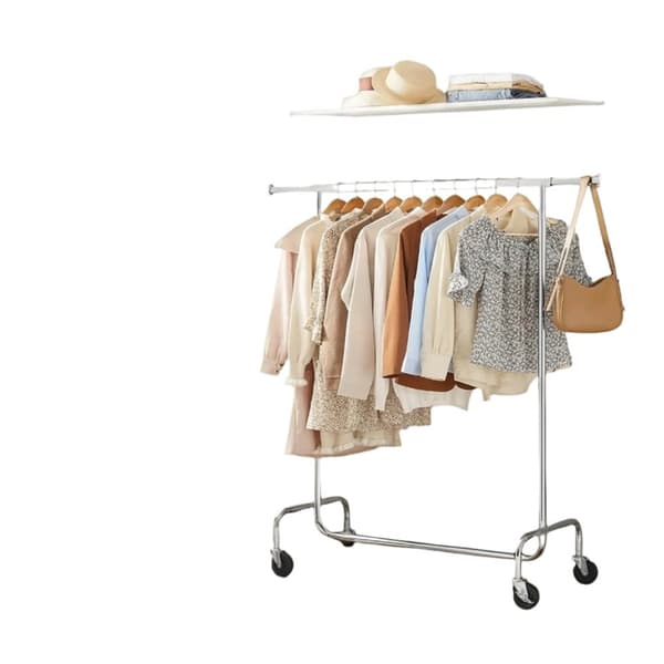 Rootz tøjstativ på ruller - Cloakroom Stand - Pull -out tøjskinne - Krombelagt holdbarhed - 110-150 x 160 x 45 cm